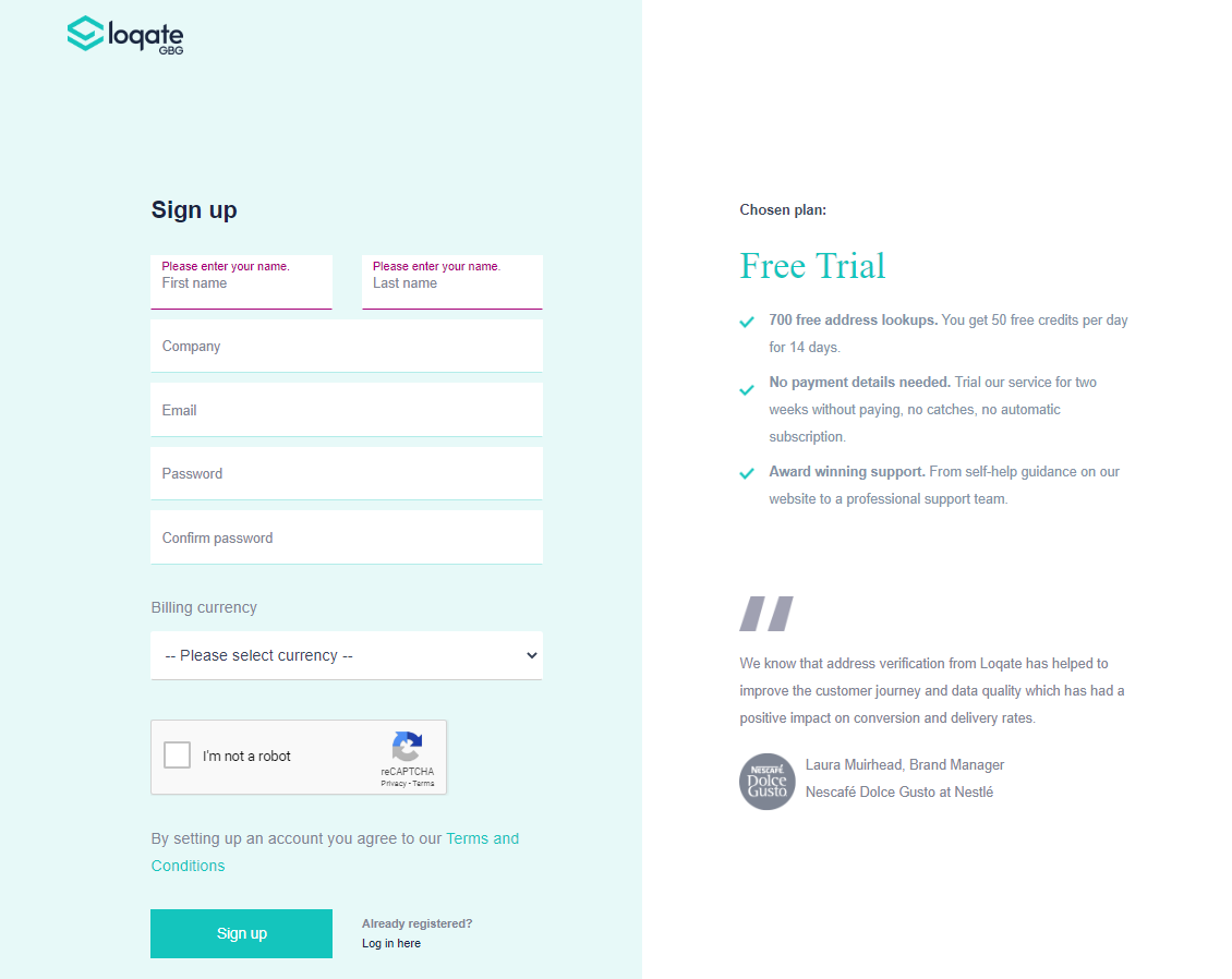 Setting up Loqate integration - Osprey Approach Customer Support ...