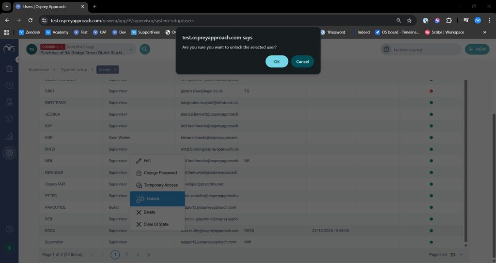 Unlock a Locked User - Osprey Approach Customer Support & Training ...