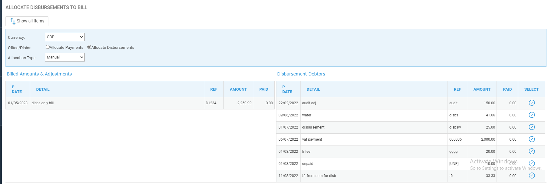 Allocate outstanding Client Ledger transactions - Osprey Approach ...