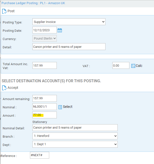 Posting purchase ledger invoices Osprey Approach Customer Support